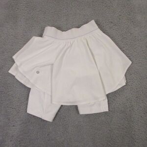 Lululemon Court Rival‎ High Rise Tennis Skirt Womens size 2 Lined White Athletic